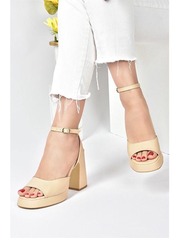 Ten Kalın Platform Topuklu Kadın Ayakkabı M570345609 - Görsel 6