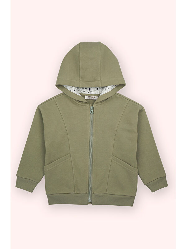 Panço Erkek Bebek Haki Fermuarlı Sweatshirt