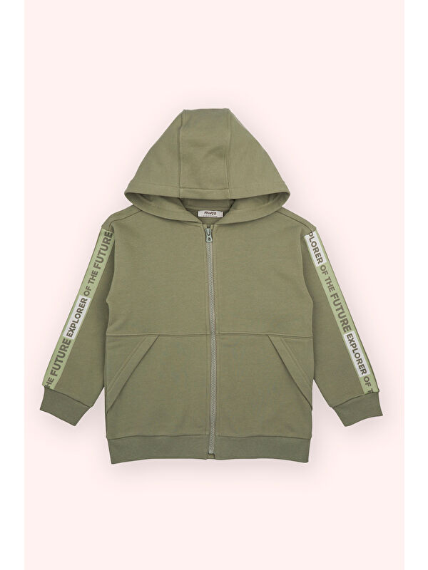 Panço Erkek Çocuk Haki Fermuarlı Sweatshirt