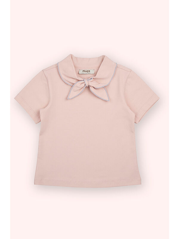 Panço Kız Bebek Kısa Kollu Pembe Tişört