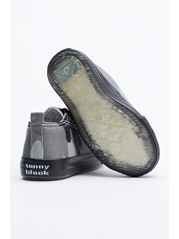 Çocuk Unisex Siyah Yeşil Rahat Kalıp Işıklı Bağcıklı Spor Ayakkabı - Görsel 5