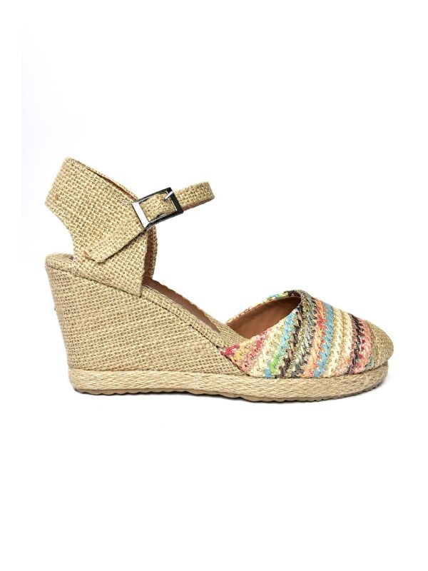 P241612017 Karışık Renkli Dolgu Taban Kadın Ayakkabı - Görsel 6