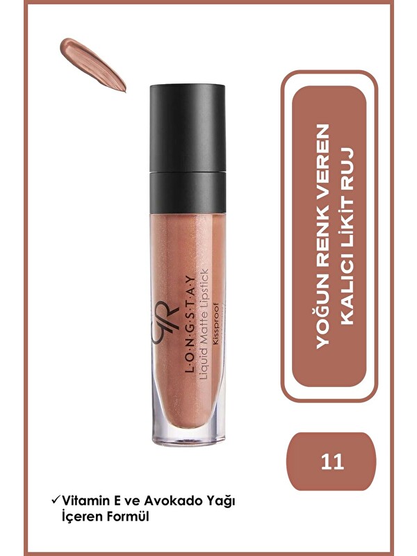 GOLDEN ROSE Longstay Liquid Matte Lipstick No: 11 Warm Beige - Likit Mat Ruj