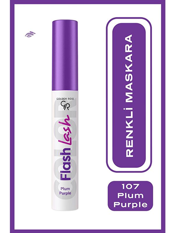 GOLDEN ROSE Flash Lash Colered Mascara No:07 Plum Purple - Renkli Maskara