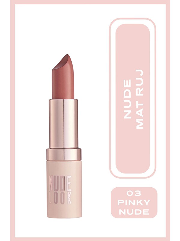 GOLDEN ROSE Nude Look Perfect Matte Lipstick No:03 Pinky Nude - Mat Ruj
