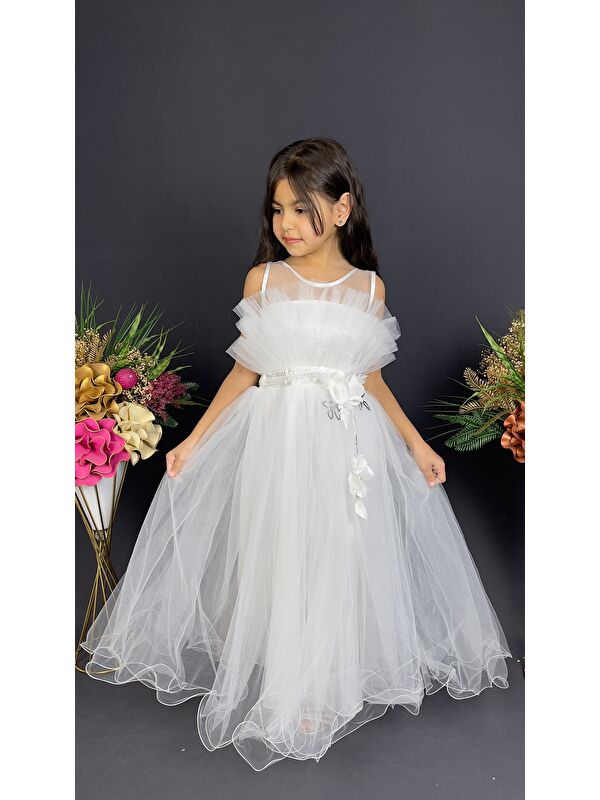 Mnk Baby & Kids Kız Çocuk Robası Katlı Özel Abiye Elbise MNK0475