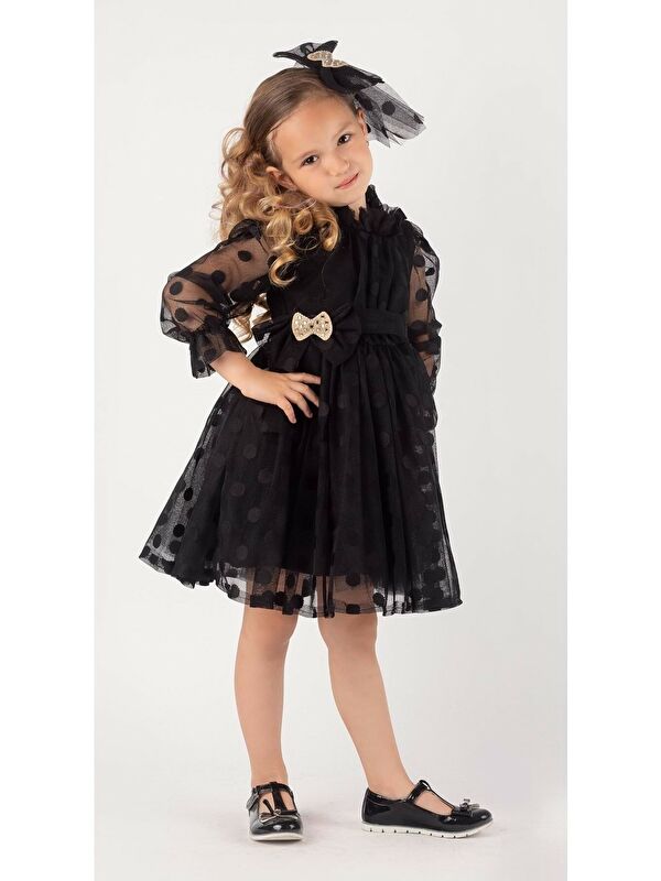 Mnk Baby & Kids İri Puanlı Dantel Kız Çocuk Elbise