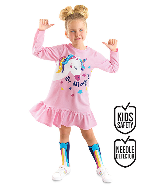 Denokids Magic Kız Çocuk Pembe Elbise