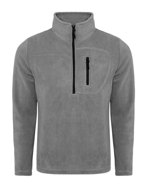 Genius Store Erkek Polar Renkli Yarım Fermuarlı Cepli Tactical Flecee