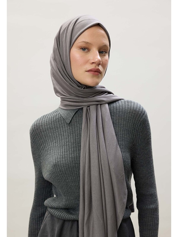 Fresh Scarfs Penye Şal Koyu Grı