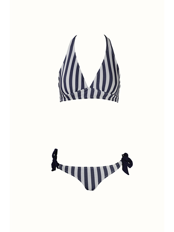 C&City Kadın Kelly Boyundan Bağlı Üçgen Bikini Takım 00251 Lacivert