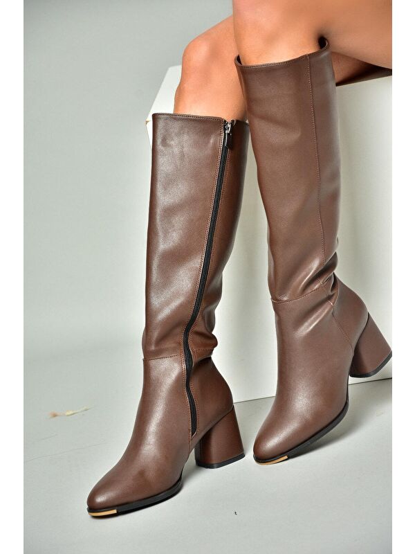 J848300109 Kahverengi Kadın Çizme - Görsel 5