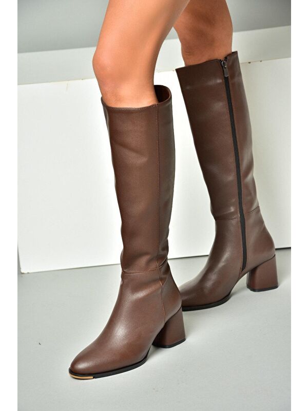 J848300109 Kahverengi Kadın Çizme - Görsel 6