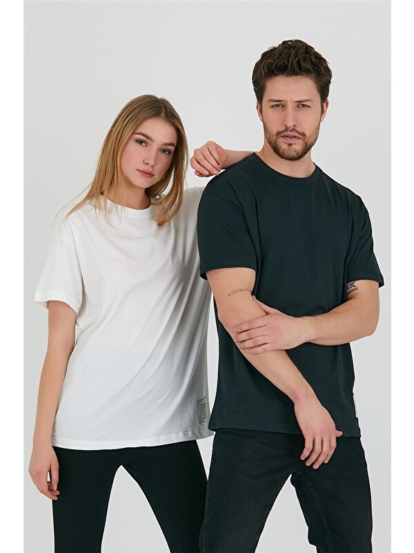 Tarz Cool Siyah Unisex Relaxed Fit Tişört