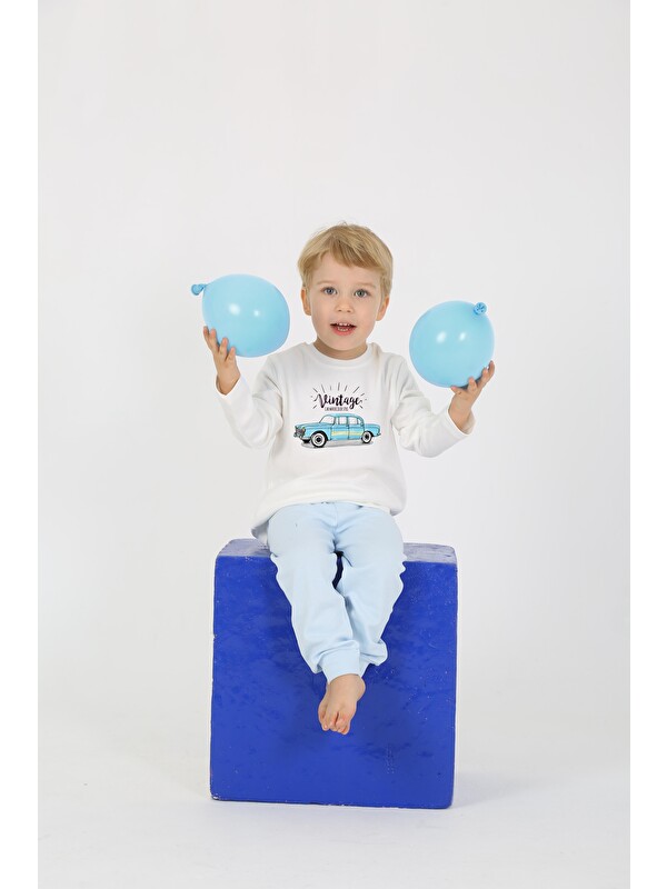 Luggi Baby Bisiklet Yaka Uzun Kollu Erkek Çocuk Pijama Takımı