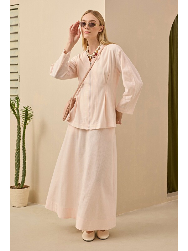 HE-QA Pamuk Keten Etek Soft Pembe
