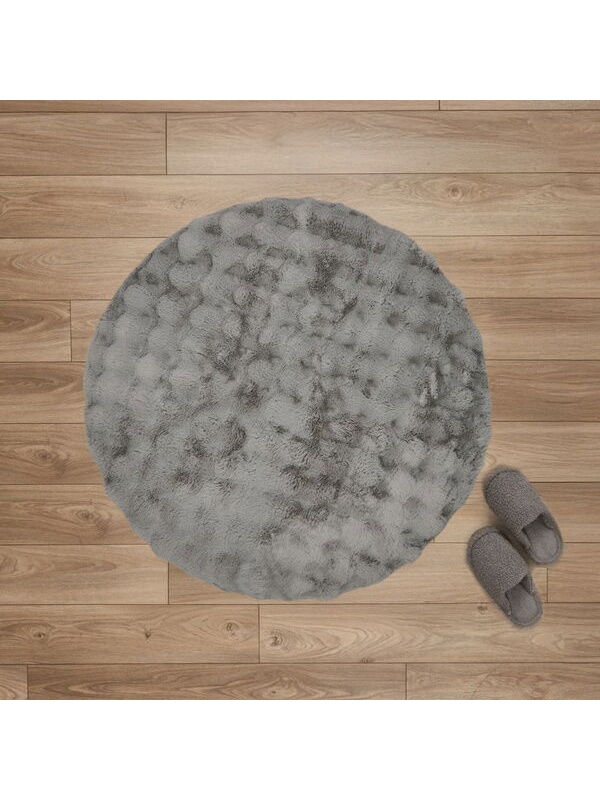 Evidea Soft Bubble Yuvarlak Halı - Gri - 100x100 cm