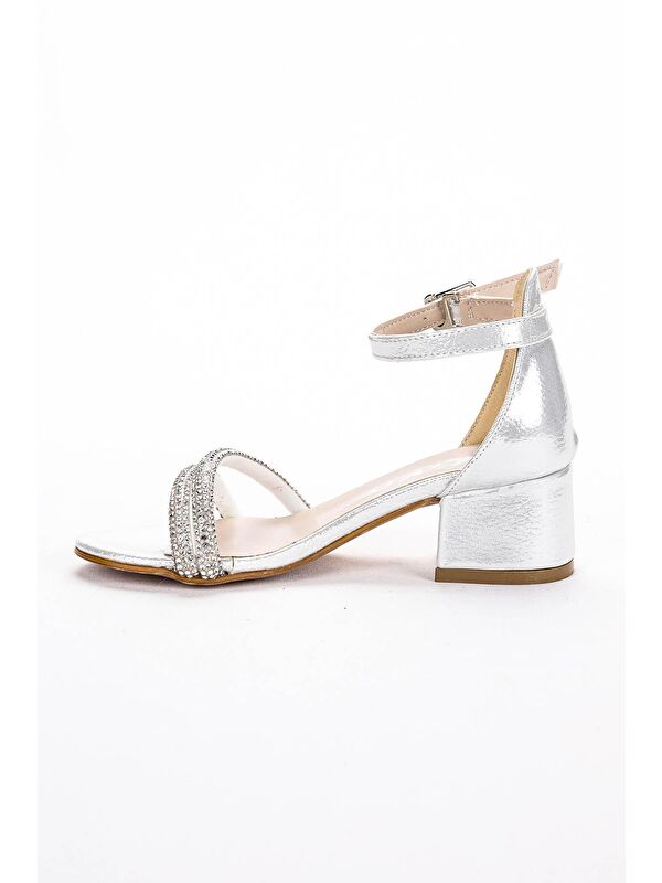 Sarer Vakko Taşlı Kız Çocuk 3 Cm Topuklu Sandalet Abiye Ayakkabı - Görsel 6