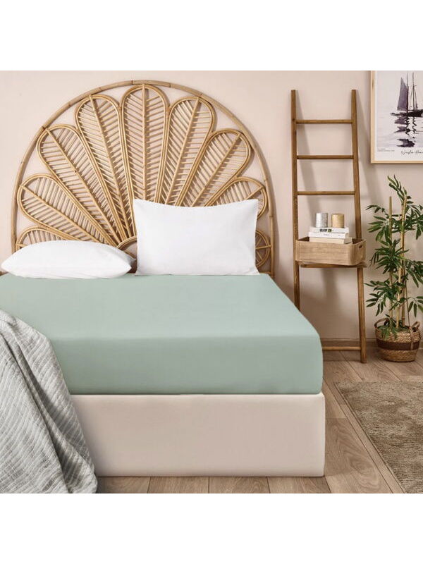 Evidea Soft Basic Tek Kişilik Düz Kenar Çarşaf - Yeşil - 160x240 cm
