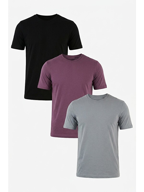 Buratti Pamuklu Regular Fit Bisiklet Yaka 3'lü Paket T Shirt 59020204S3