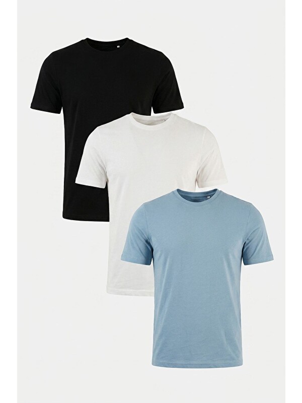 Buratti Pamuklu Regular Fit Bisiklet Yaka 3'lü Paket T Shirt 59020204S3
