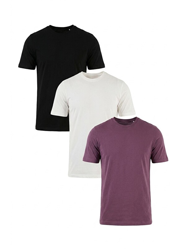 Buratti Pamuklu Regular Fit Bisiklet Yaka 3'lü Paket T Shirt 59020204S3