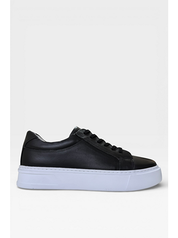 LİGER Hakiki Deri Sneaker Erkek Ayakkabı Sİyah