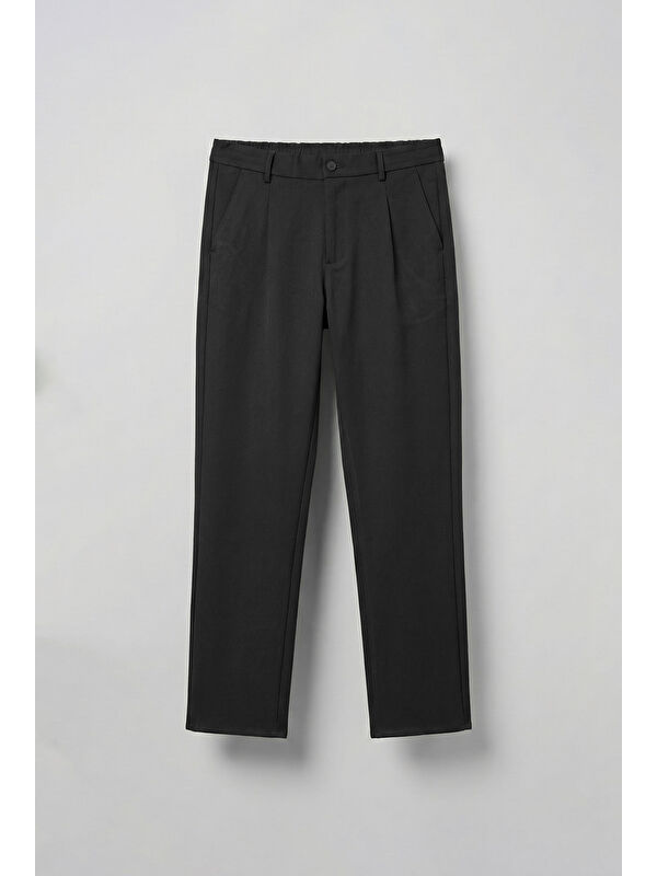 Abluka Online Baggy Fit Beli Lastikli Rahat Erkek Pantolon Siyah
