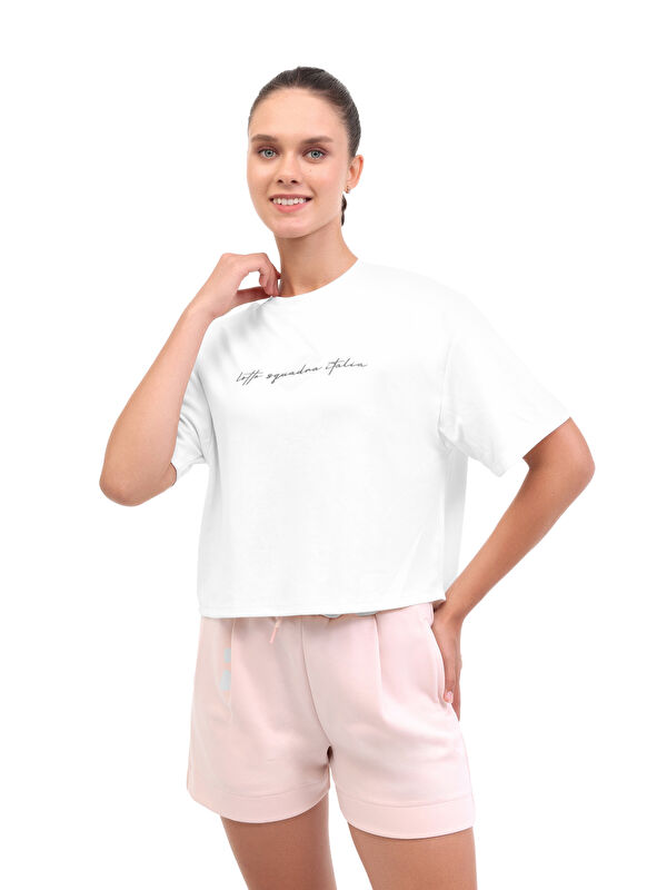 LOTTO W-EDSUMA TEE 5FX Ekru Kadın Kısa Kol T-Shirt
