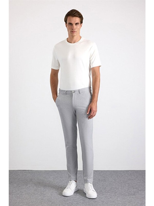 Süvari Gri Slim Casual Pantolon