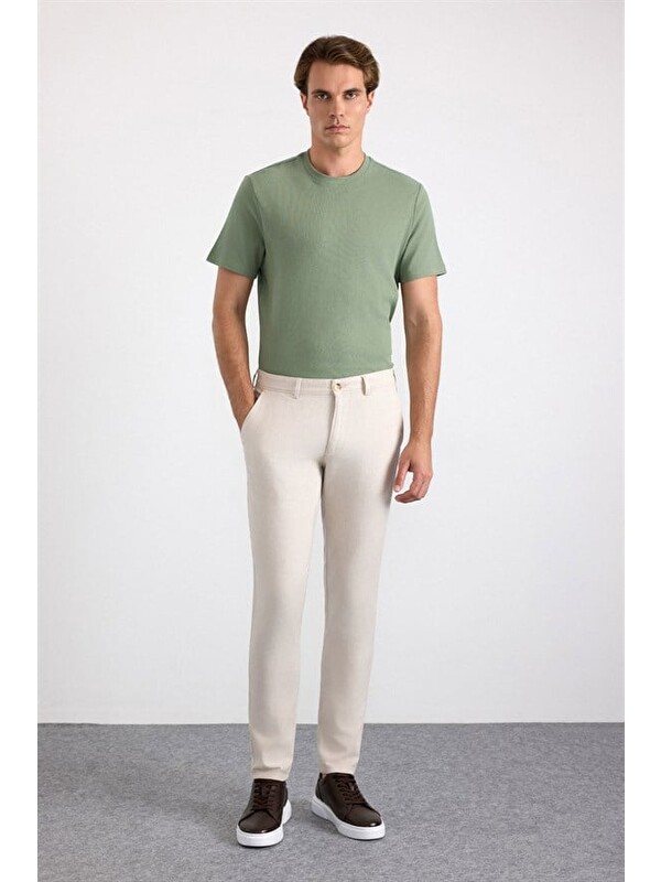 Süvari Bej Slim Casual Pantolon