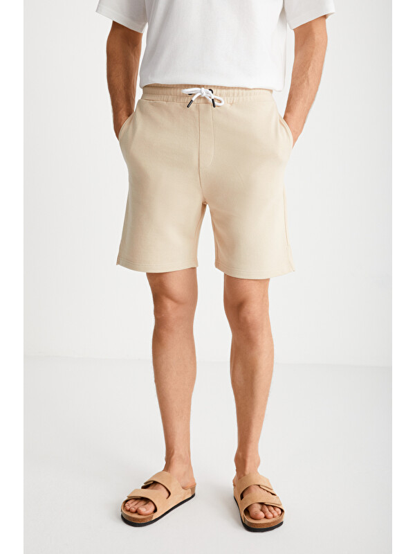 GRIMELANGE UNCERTAIN Erkek Comfort Fit BEJ Şort & Bermuda
