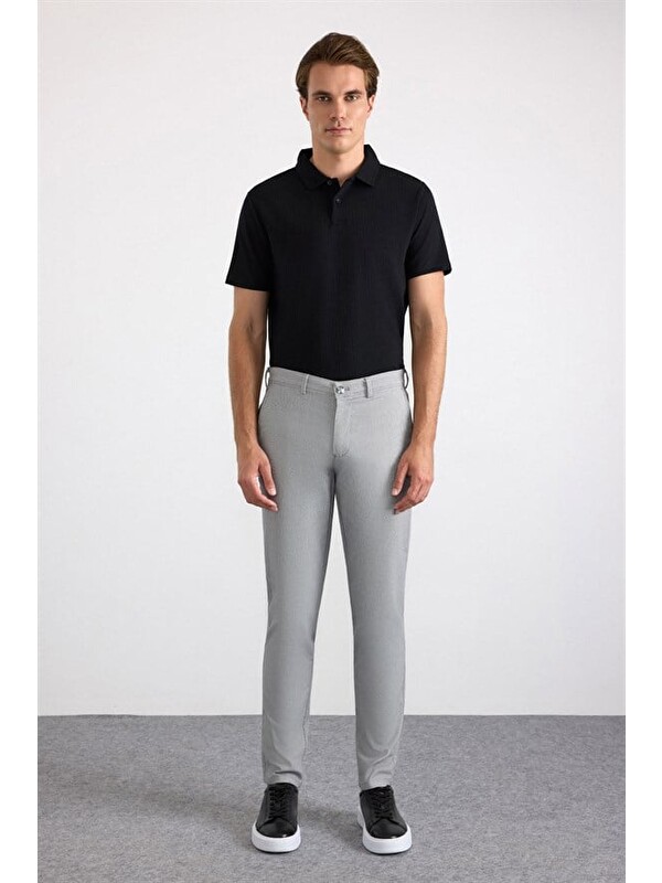 Süvari Gri Slim Casual Pantolon