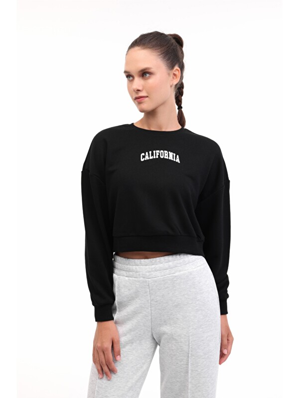 Lumberjack WL 16KUTAN BTS799 5PR Siyah Kadın Sweatshirt