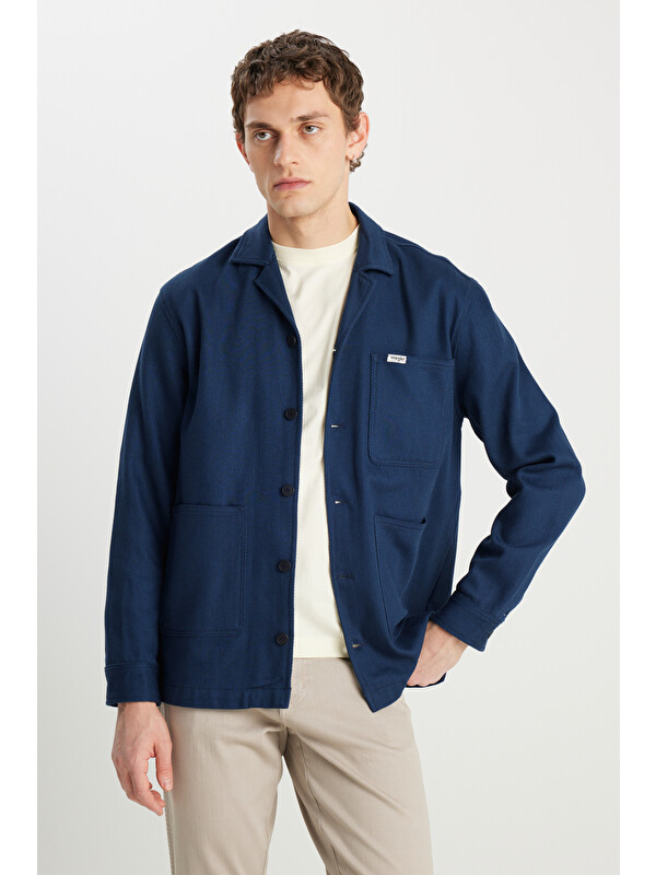 Wrangler %100 Pamuk Regular Fit Cep Detaylı Lacivert Ceket