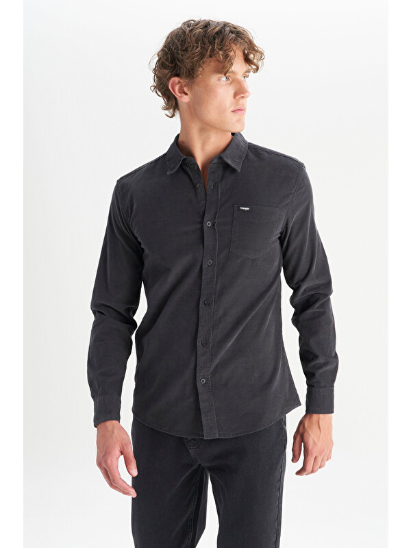 Wrangler %100 Pamuk Regular Fit Klasik Yaka Cepli Kadife Gömlek