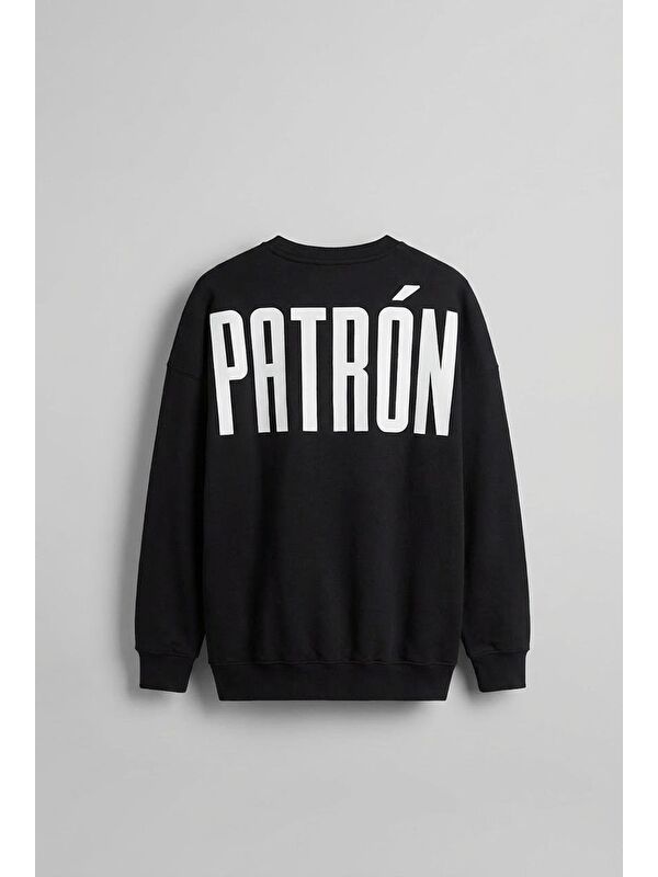 Abluka Online Erkek Oversize Baskılı Premium Sweatshirt Siyah