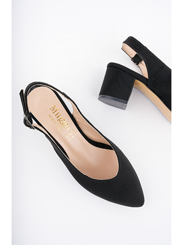 GZHW711 Kadın Arkası Açık Klasik Günlük Tarz Şık ve Rahat Topuklu Ayakkabı - Görsel 3