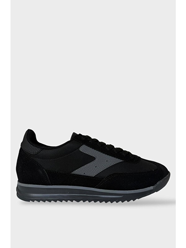 LİGER Erkek Günlük Hafif Rahat Taban Sneaker Ayakkabı Sİyah