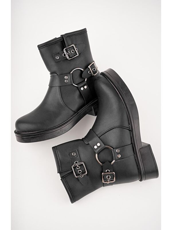 OSHO Fermuarlı Kemer Detaylı Kadın Kışlık Bot - Görsel 3