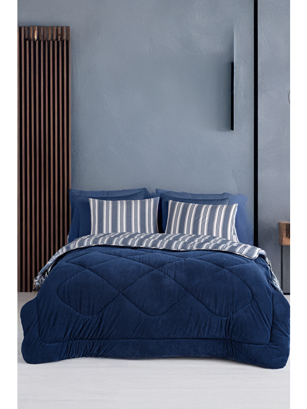UPSTYLE Wellsoft Yorgan Tek Kişilik Soft Line Lacivert