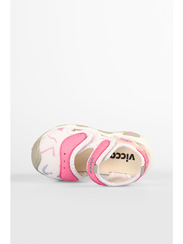 Cesi Hafif Kız Okul Öncesi Beyaz Sandalet - Görsel 7