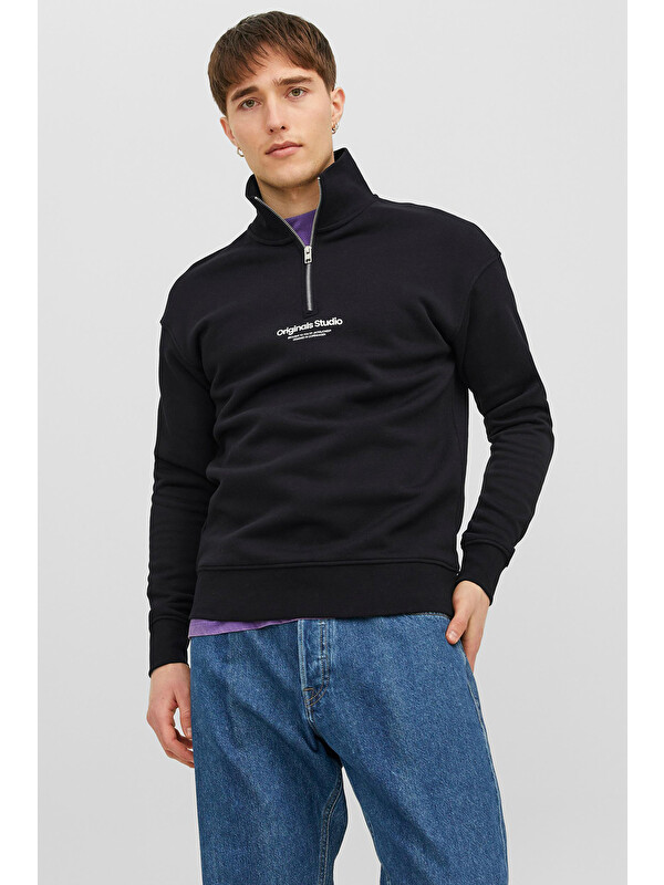 Jack & Jones Originals Jorvesterbro Yarım Fermuarlı Relaxed Fit Erkek Sweat 12241777