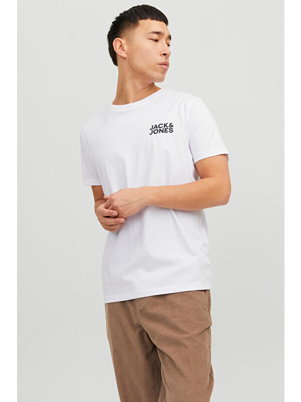Jack & Jones Jjecorp Pamuklu Slim Fit Bisiklet Yaka Erkek T Shirt 12151955