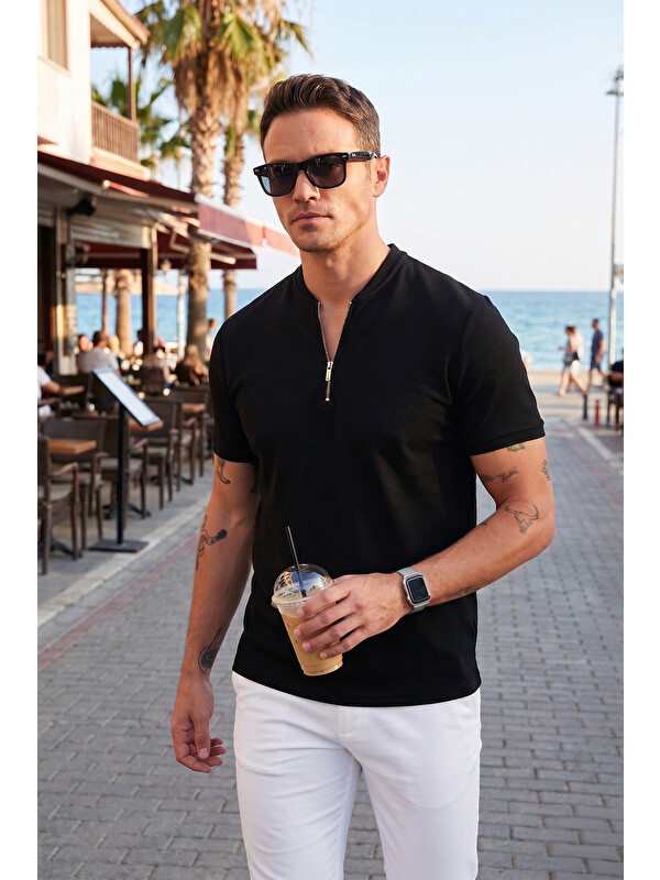 Buratti Pamuklu Regular Fit Yarım Fermuarlı Tişört 5902653