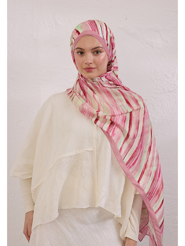 Fresh Scarfs Deıa Desen Rami Şal Pembe