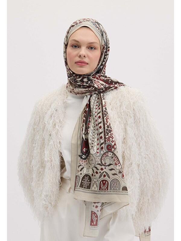 Fresh Scarfs Valerıa Desen Şal Bej