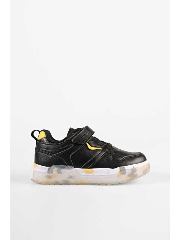 Monaco Hafif Erkek Çocuk Siyah Sneaker - Görsel 4