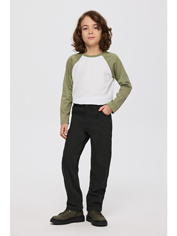 Panço Erkek Çocuk Beli Ayarlanabilir Haki Pantolon