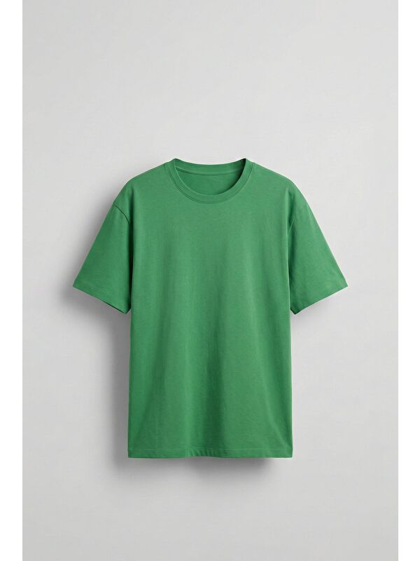 Abluka Online Erkek Oversize Basic T-Shirt Yeşil